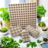 3.Compostable molded pulp seedling trays in multiple cell configurations, zero-waste biodegradable nursery trays for seed germination