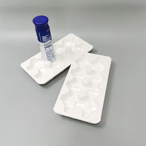 Upper & Lower Matched Multi-Slot Sugarcane Pulp Inserts - Eco Shockproof Inner Packaging for Bottled Yogurt, Mini Drinks & Dairy Products - 이미지 2