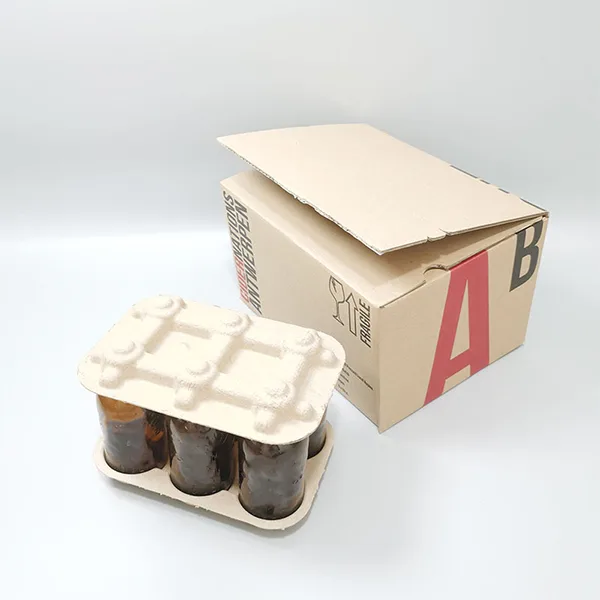 6-Bottle Clamshell Recycled Pulp Insert + Custom Corrugated Box - Complete Eco Packaging Set For Craft Beer, Cider & Fruit Wine Glass Bottles - Image 6