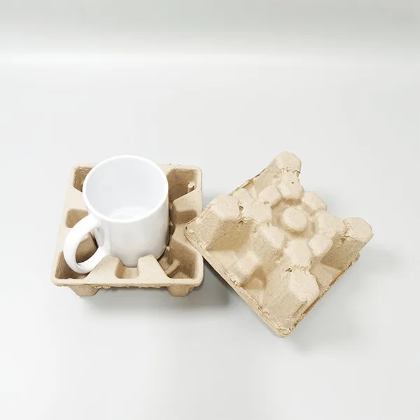 Natural Recycled Paper Molded Pulp Clamshell Tray