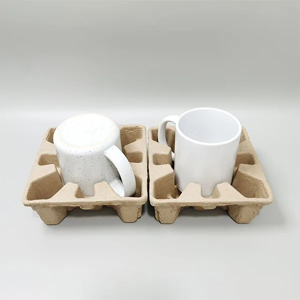 Single Mug Clamshell Recycled Pulp Insert + Custom Corrugated Box - Complete Eco Packaging Set For Individual Ceramic Coffee Mug E-Commerce & Gift Shipping - Image 6